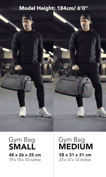® Gym Bag for Men & Women with Shoe & Wet Compartment - Duffle Bag for Travel, Sports, Fitness & Workout